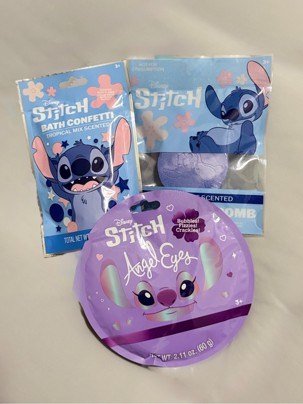 💜 Disney Stitch-Themed Bath Time Treats 3-Pack Set